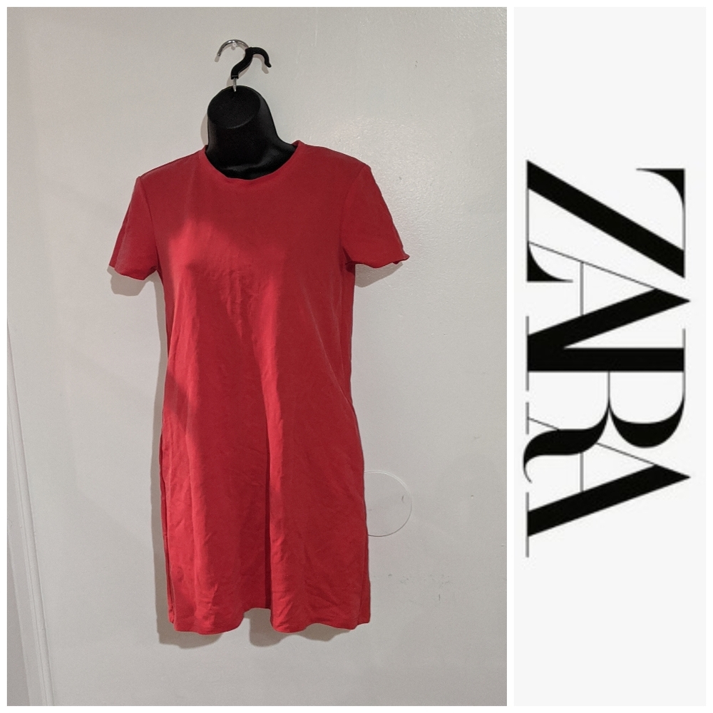 Zara Orange Red Skater Dress 💌